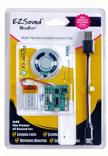 MultiPlay Re-recordable Sound Chip for Custom Greeting Cards | Sound Module Plays Multiple...