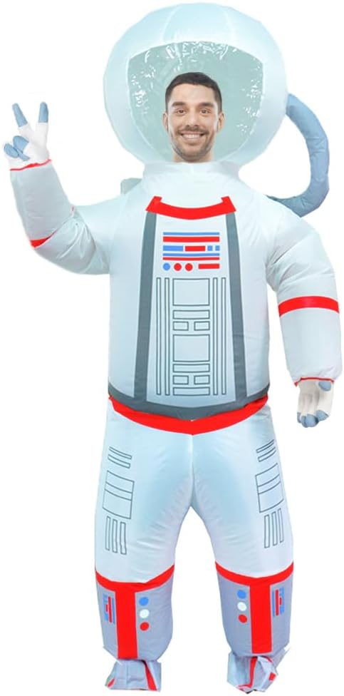 MXoSUM Inflatable Astronaut Costume for Adults Funny Halloween Costume Space Blow-up Costume Fancy Dress