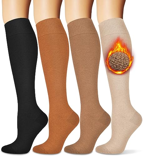 BLONGW Warm Thermal Boot Socks for Women - Knee High, Winter, Running, Hiking, Gifts - Thick Socks...