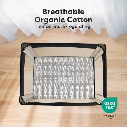 Image of 2-Pack Mini Crib Sheets Fitted, 38x26 Pack N Play Mattress Sheets (Nordic) | Organic Cotton Sheets for Pack and Play Mattress, Soft, Breathable Playard Bedding Sheet, Mini Toddler Bed Cover, Boys, Girls