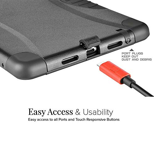 Verizon Rugged Case With Built-In Screen Protector For Asus Zenpad Z8S, 7.9 Inch Tablet - Black #TOP3