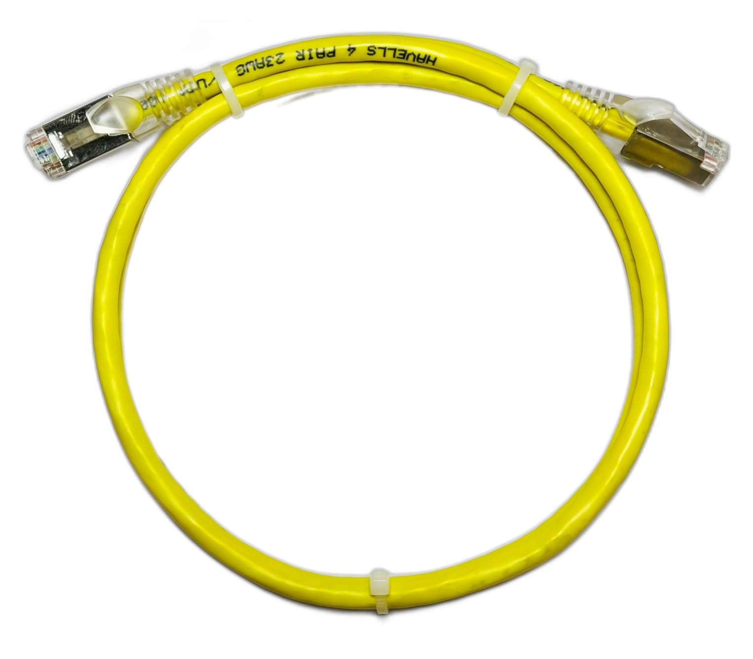 Ethernet Cable CAT6A Cable Dual Shielded (SF/UTP) Professional Series - 10Gigabit/Sec LAN Network/High Speed Internet Cable, 550MHZ (1 Meter) (Yellow_1M_SSPoint)