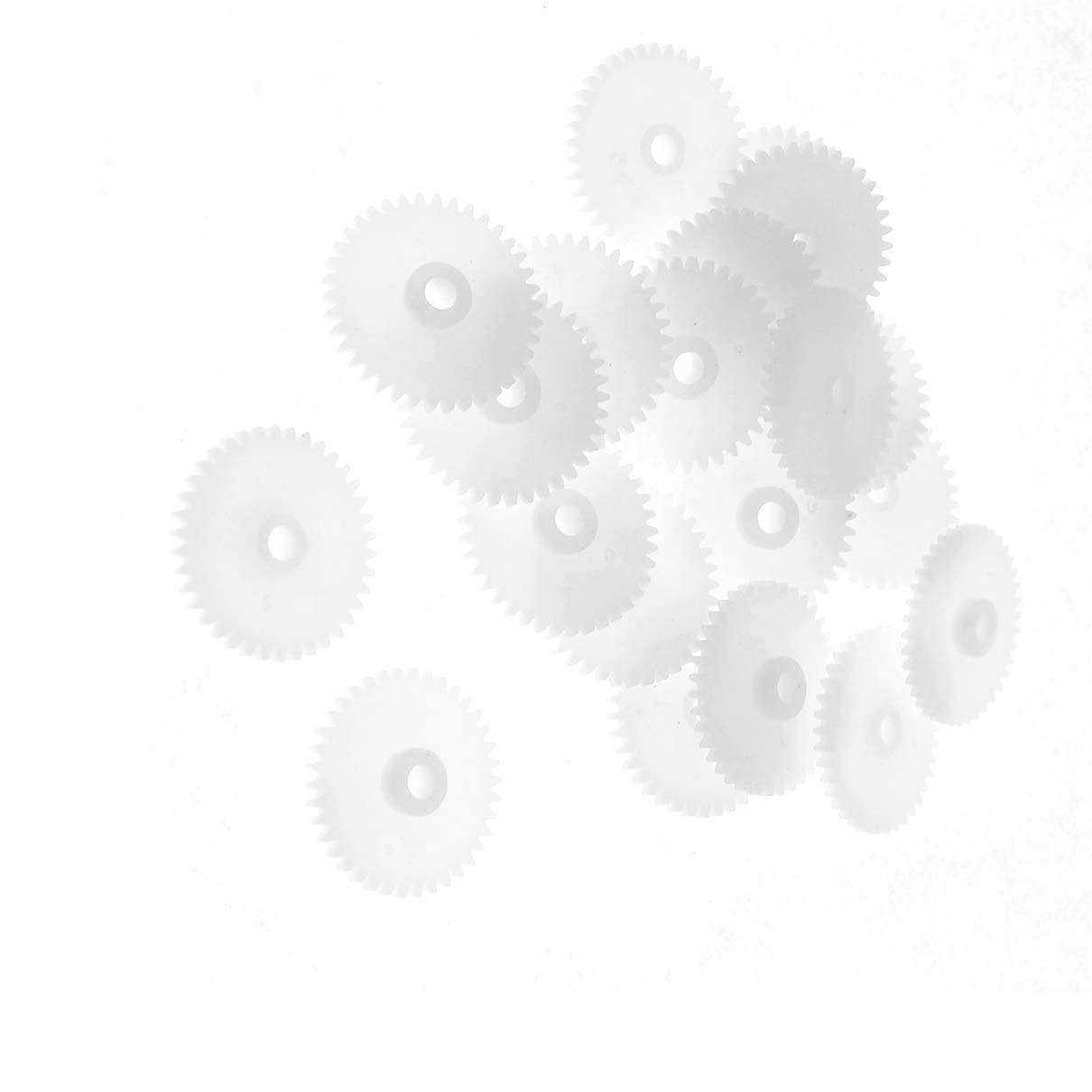 Aexit 20 Pcs Electrical White Plastic 20mm x 1.5mm 20mm Diameter Toothed Timers Gear Wheels