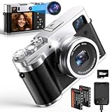 Cámara Digital 5K, NEZINI 48MP Cámara Compacta con Lente Dual, Cámara Vlogging con Tarjeta SD 32G, Visor, Estabilización 6-Axis para Principiantes, Adolescentes