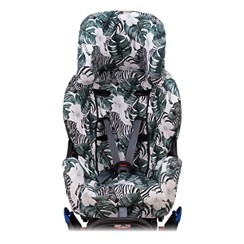 JYOKO KIDS Funda de algodón para silla de coche compatible con Klippan Kiss 2 y Klippan Plus (ZEBRA)