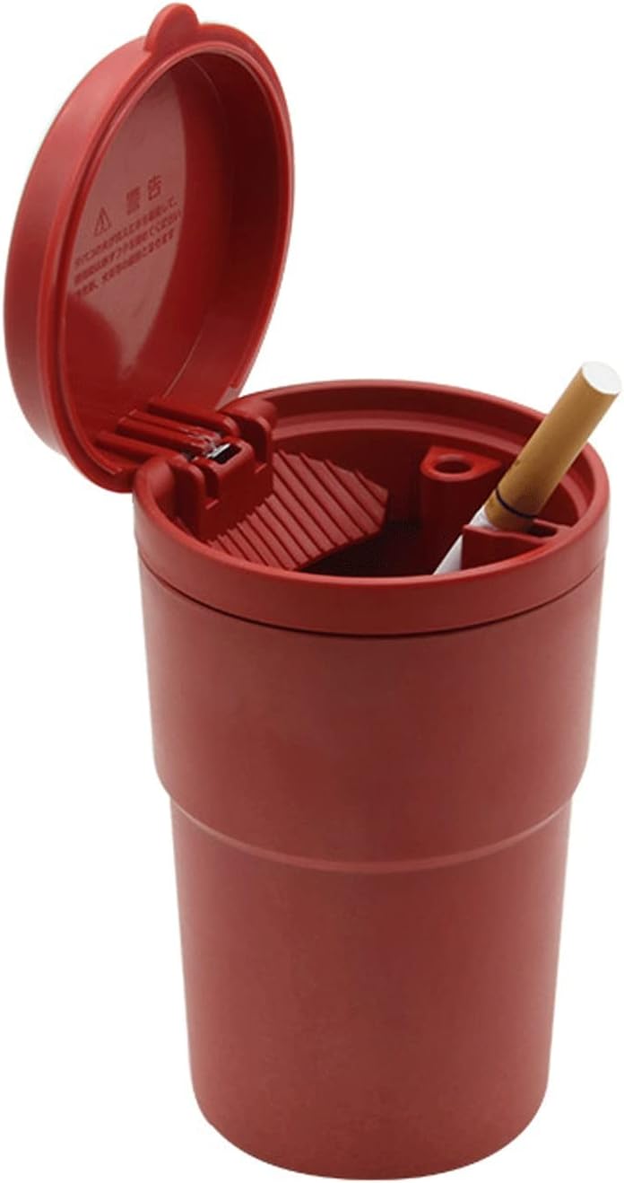 Car Ashtray ，Portable Smokeless Stand Cylinder Cup Holder Like Trash Can for Car for Car, Home, Office and Travel (Color : A)