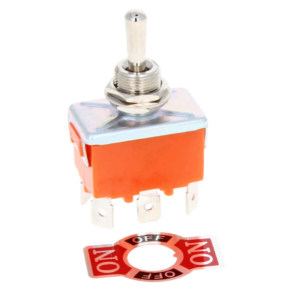 Fielect 10pcs DPDT Toggle Switch Rocker Toggle Switch Self Reset Heavy-Duty 15A 250V ON/Off/ON E-TEN1322C