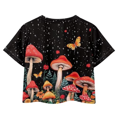 Image of Kids T Shirt Short Sleeve Crop Tops for Girls Summer Clothes Pullover Tees Shirt 5-14