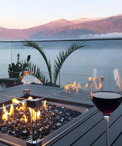 NUPICK 10 Pound Fire Glass, 1/2 Inch Reflective Fire Glass, Fit with Fire Pit Glass and Fireplace Glass, Black