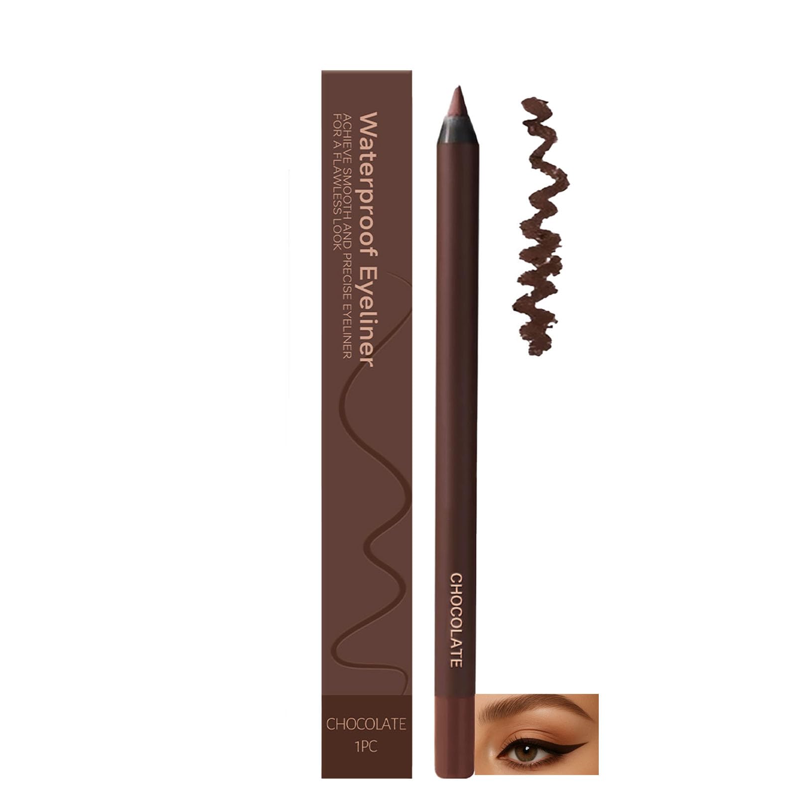 24HR Long-Lasting Waterproof Eyeliner, Smudge-Proof Pencil for Mature Eyes