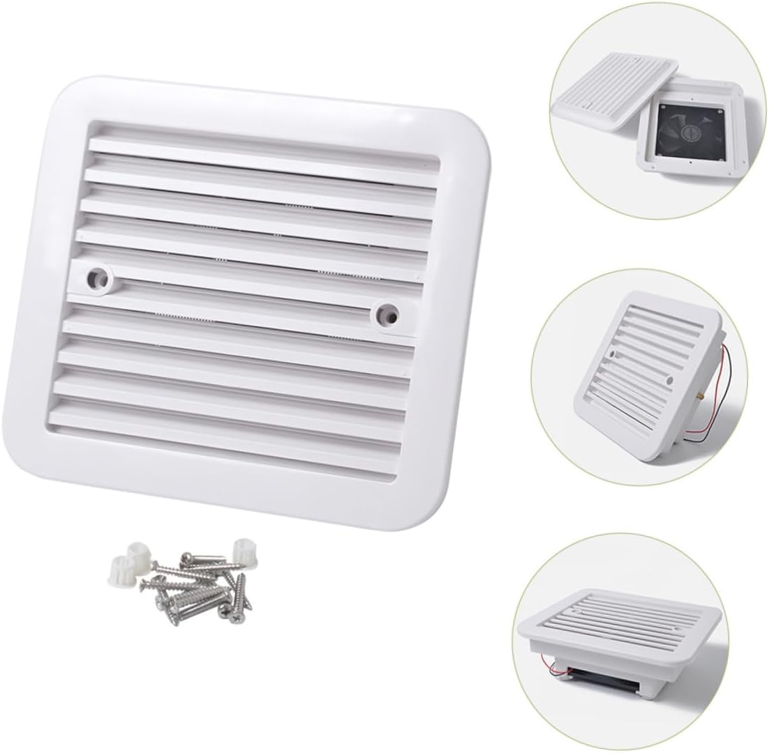 Ciieeo 12v 8-inch Rv Bathroom Ventilation Fan with Blades, Quiet Exhaust Outlet Fan for Camper Roof Ventilation and Air Exchange
