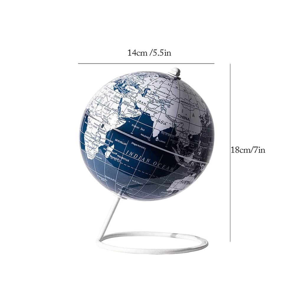 Najbardziej praktyczny globus 5,5 inch magnetische desktop-wereldbol met geverfde metalen standaard Perfecte aardrijkskundebol voor bureau- of klasinrichting Inspirujące prezenty logiczne