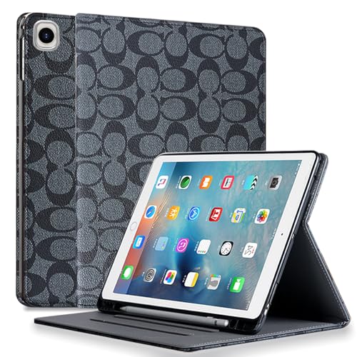 HYHCF Designer Compatible iPad 10.2 inch Case,9th/8th/7th Generation(2021/2020/2019) iPad Air 3rd 2019/2017 iPad Pro 10.5' PU Leather with Pencil Holder Soft Back Case,Auto Sleep/Wake Cover-Black