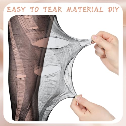 Bencailor 4 Pcs Ripped Tights disposable Gothic Stocking Women Fishnet Pantyhose ripped leggings for women3
