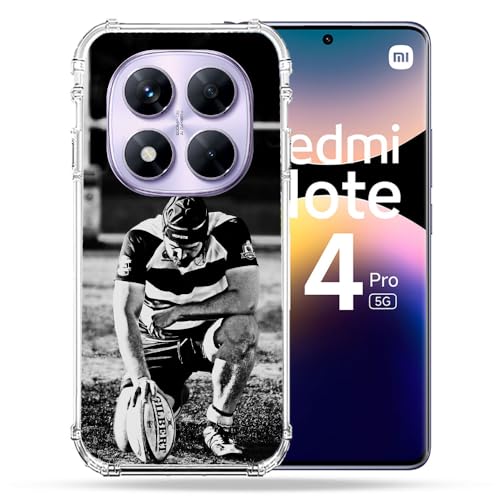 Coque Xiaomi Redmi Note 14 Pro 5G Cokitec antichoc sport rugby noir et blanc