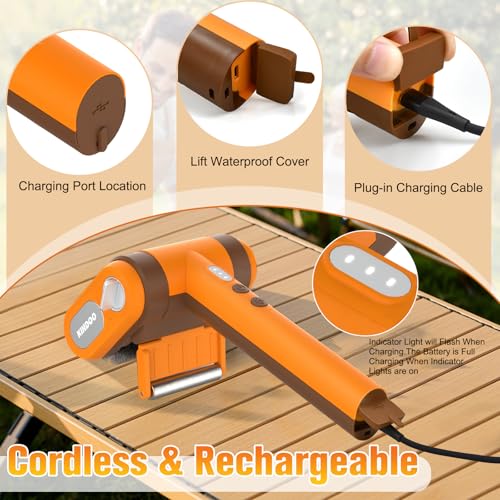 Image of Electric Grill Brush Bristle for Outdoor Grill, Grill Cleaning Brush Rechargeable BBQ Cleaner Brush Head,Safe Grill Brush with Scraper for Cast Iron Stainless-Steel Grates,Yellow