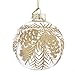 80MM Clear with Gold Pinecones Glass Ball Ornaments, 6-Piece Set