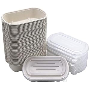 [50 Pack] 24oz Eco-Friendly Bowls with Lids – Recyclable Paper Bowls To Go – Portable Serving Bowl Set to Pack Foods