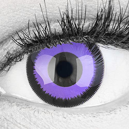 funnylens 1 par de colores rosa, lila y negro Crazy FUN Año Contacto lente Purple Lunatic con borde negro 1 par