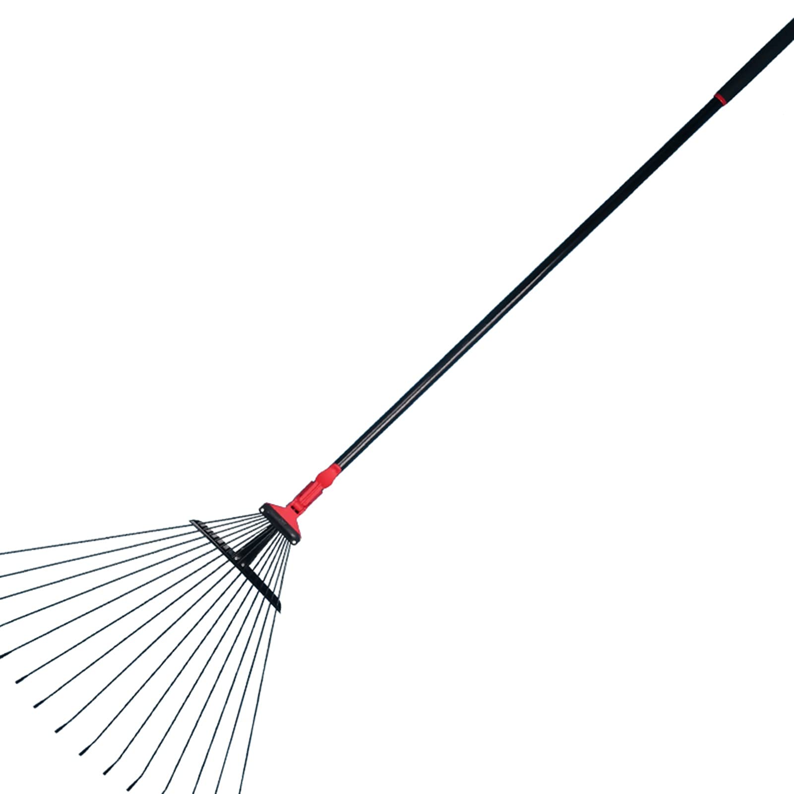 Rastrillo de alambre de acero para hojas de jardín de metal, escoba de patio de 59 pulgadas con cabezal plegable ajustable de 25.1 pulgadas de ancho para una limpieza rápida del césped y el patio,