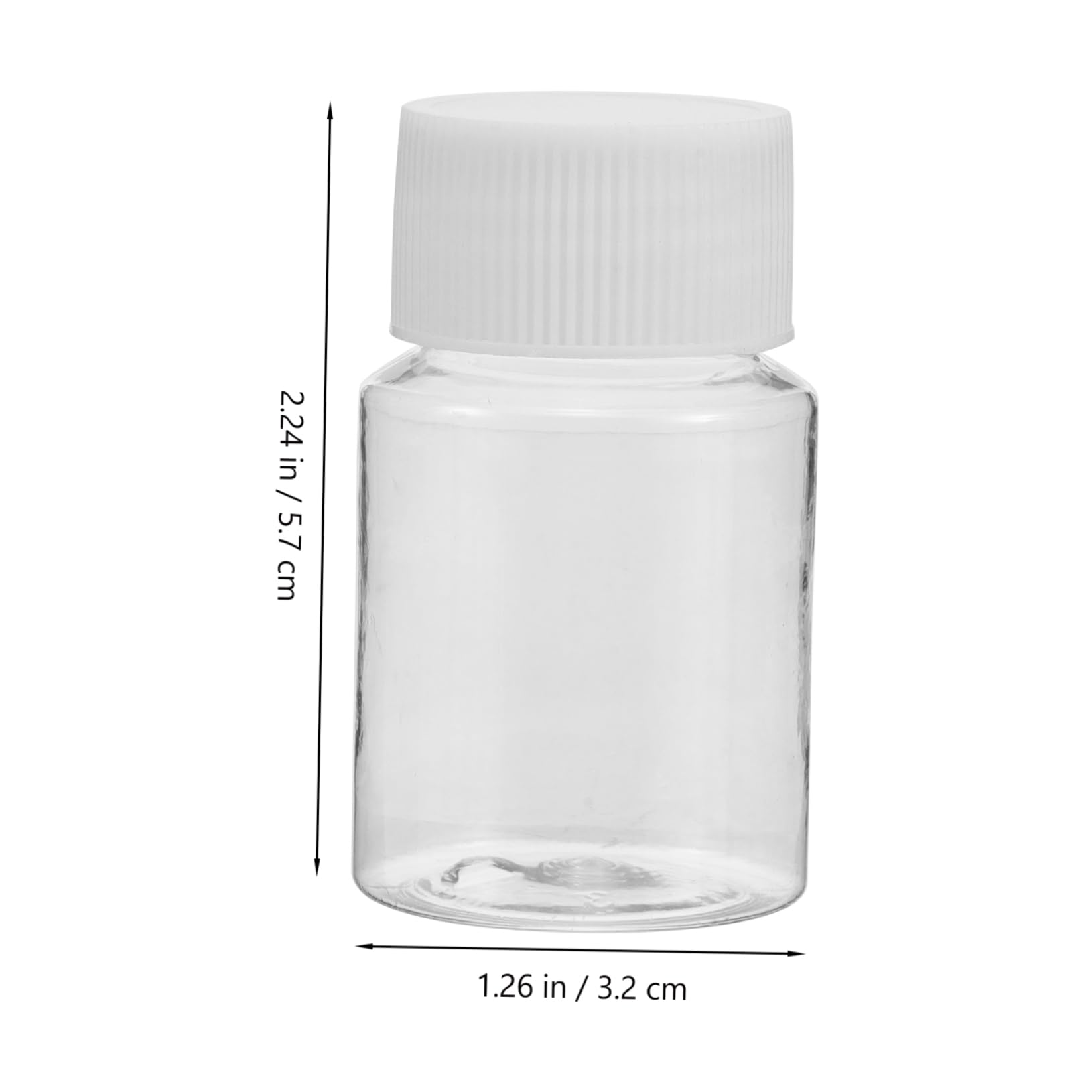 TOVINANNA 6-Piece Portable Plastic Pill Boxes with Wide Mouth for Liquid Medication Storage Travel-Sized Leakproof