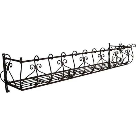 ecosoul Blumenkasten Metall Blumenwandkorb H/B/T 25/118/28 cm Eisen Cover