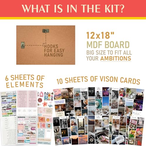 Image of CodersParadise Manifestation Kit 2026 - 16 A4 Vision Board Sheets (250+ Elements) with Daily Affirmations & Life Goals Quotes - Aesthetic Wall Art for Bedroom, Motivation & Dream Life Manifestation