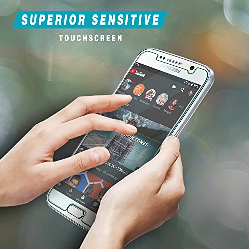 Hptech 2-Pack Tempered Glass For Samsung Galaxy S6 Screen Protector, Easy To Install, Bubble Free, 9H Hardness #TOP4