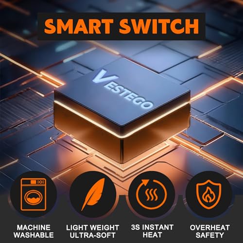 Heated Vest for Men, Heated Jacket for Men, 3 Heating Levels (Battery Pack Included) Black3