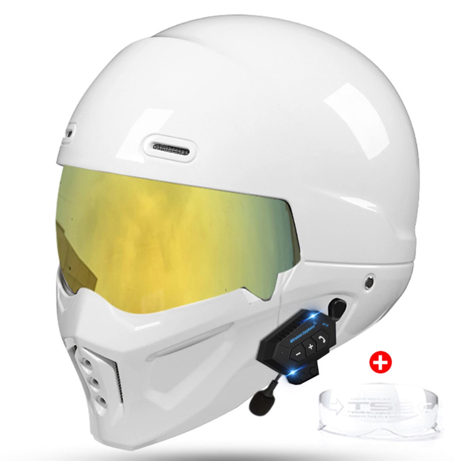 Buy Motorcycle Bluetooth Helmet Retro Full Helmet Warrior Combination