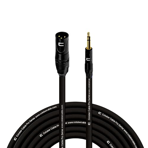 Cable XLR equilibrado macho a TRS de 0.138 in - 75 pies negro - conector de micrófono profesional de 3 pines para altavoces alimentados, interfaz de