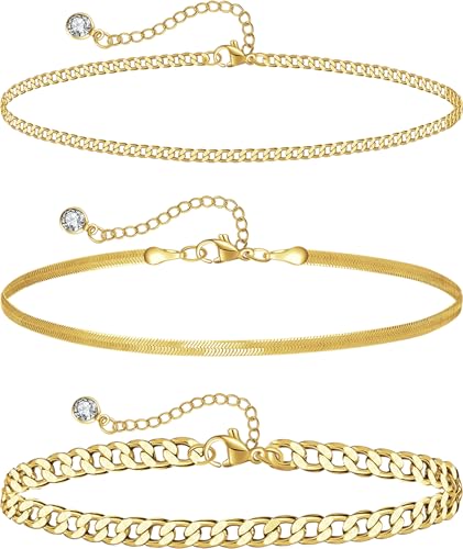 HANCAO Plus Size Ankle Bracelets for Women - Extra Large 10