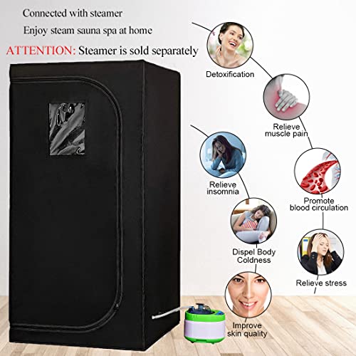 Zonemel Portable Sauna Tent, Full Size 1 Person Home Spa Tent For Relaxation Detox Therapy (Steamer Not Included- Black, 55.1"X31.5"X31.5") #TOP4