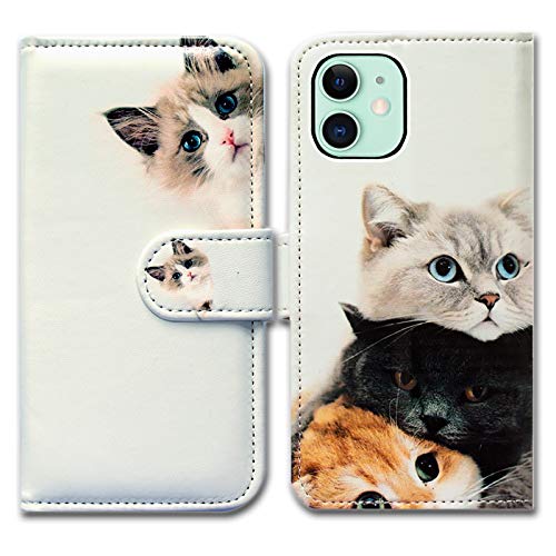 Bcov Iphone 12 Mini Case, Cute Brown Cat Leather Flip Phone Case Wallet Cover With Card Slot Holder Kickstand For Iphone 12 Mini #TOP10