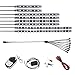 Motorcycle LED Light Flexible Strip Kit, BT 8Pcs Multi-Color Neon Accent Glow Lights with RF Remote Controller for Harley Davidson Honda Kawasaki Suzuki Ducati Polaris KTM BMW
