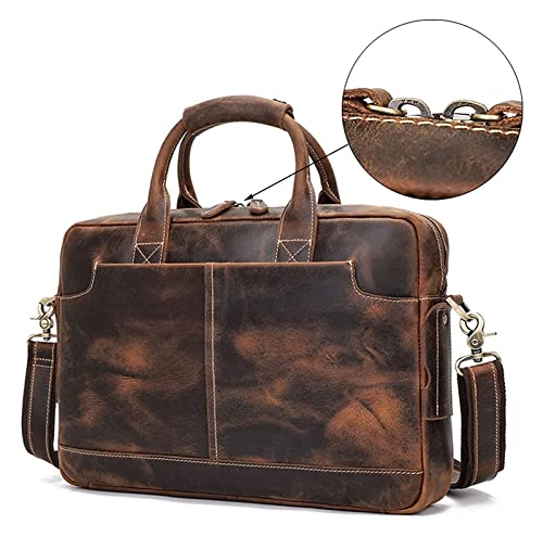 Leather 15.6" Laptop Portfolio Office Business Briefcase rk Shoulder Handbags Cross-Body Messenger Tote Bag2