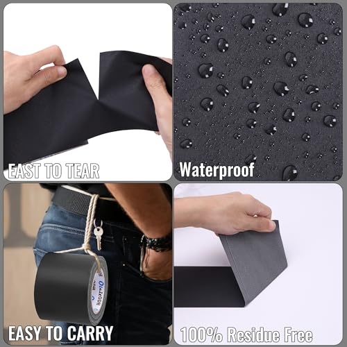 Image of New Upgrade Gaffer Tape Bulk 4 Pack, 11 Mil Industrial Grade Gaffer Tape, 4'' x 30 Yards, Strong Adhesion, Easily Remove No Residue, Professional Matte Finish No Reflection, Black Cloth Tape for Stage