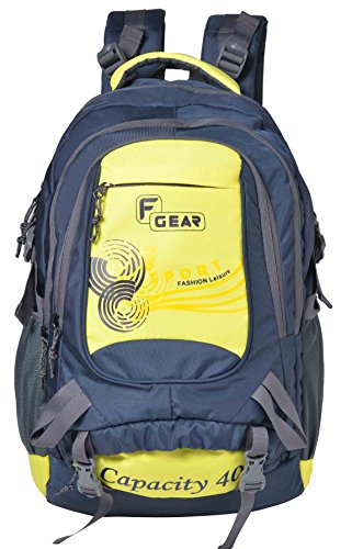 F Gear Firefly V2 Laptop Rucksack 40 Liters (Navy blue, Yellow) Sch Bag