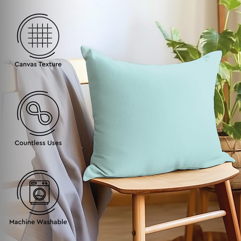 Encasa XO Cotton Throw Pillow Covers Set of 2 I 20x20 in (50x50 cm) - Image 3