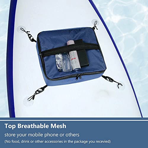 Litematira Paddle Board Deck Cooler Bag - Kayak Surfing Accessories Storage Mesh Top Pocket Organizer With 4 Suction Cups, For Sup, Surfboard (Blue) #TOP4