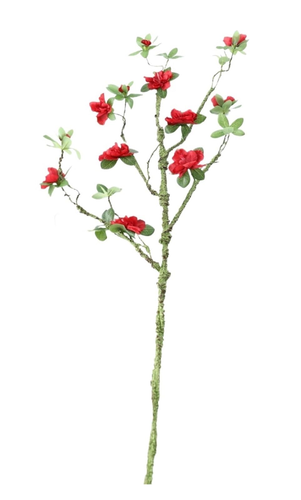 Casetlong 3Pcs Artificial Flower Branches Fake Flowers Decoration Home Living Room Wedding Party(Red)
