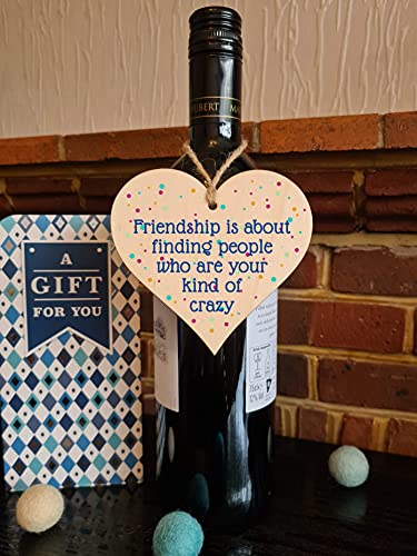 Sentimental Friendship Gift Plaque, Wooden Heart Hanging Sign with Uplifting Message, Best Friend, Colleague or BFF Present - Image 3