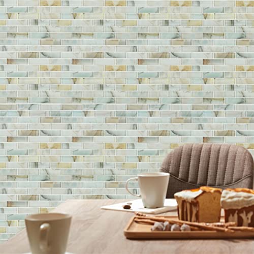 Self-Adhesive Kitchen Backsplash, 10-Sheet Peel And Stick Back Splash Marble Look Decorative Tiles 12"X12" #TOP6