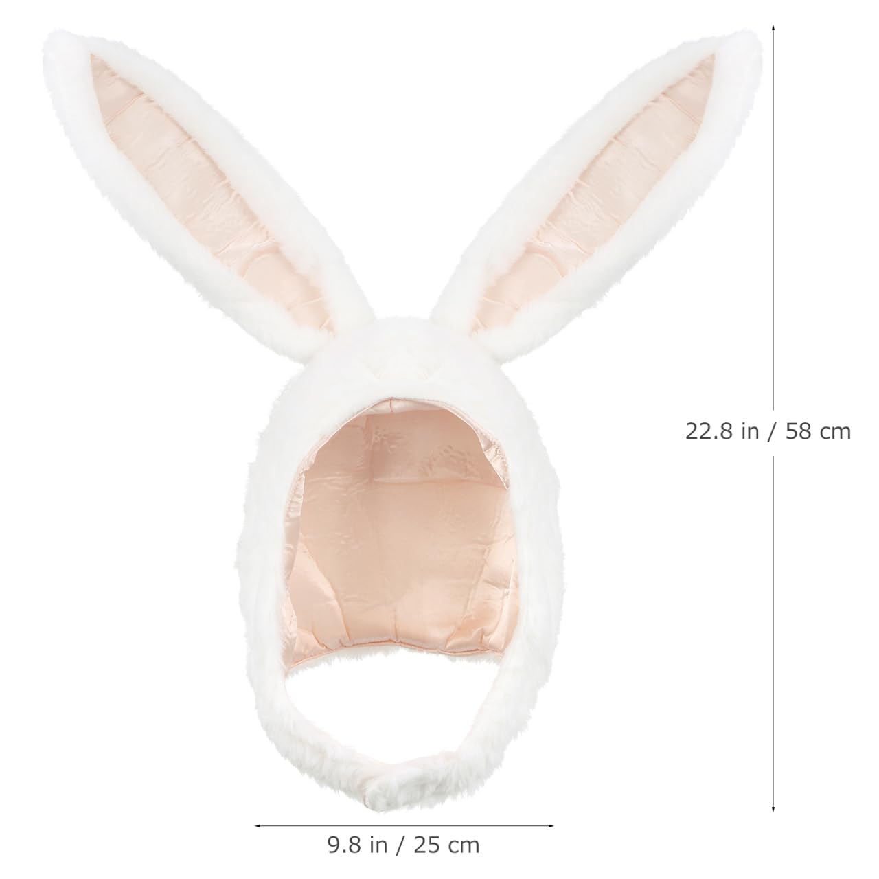 Amosfun Cuffia con orecchie da coniglio, cappello a forma di animale, in peluche, per donne e ragazze