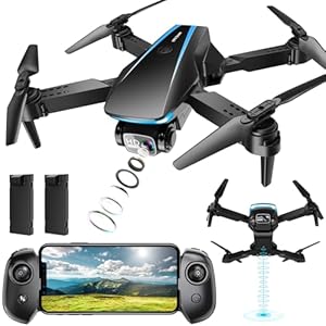 Mini Drone with Camera – 1080P HD Foldable Drone with Stable Hover, Auto-Follow, Gravity Control, Trajectory Flight, 90° Adjustable Lens, One Key Take Off/Land, 3D Flip, Drones for Kids Adults