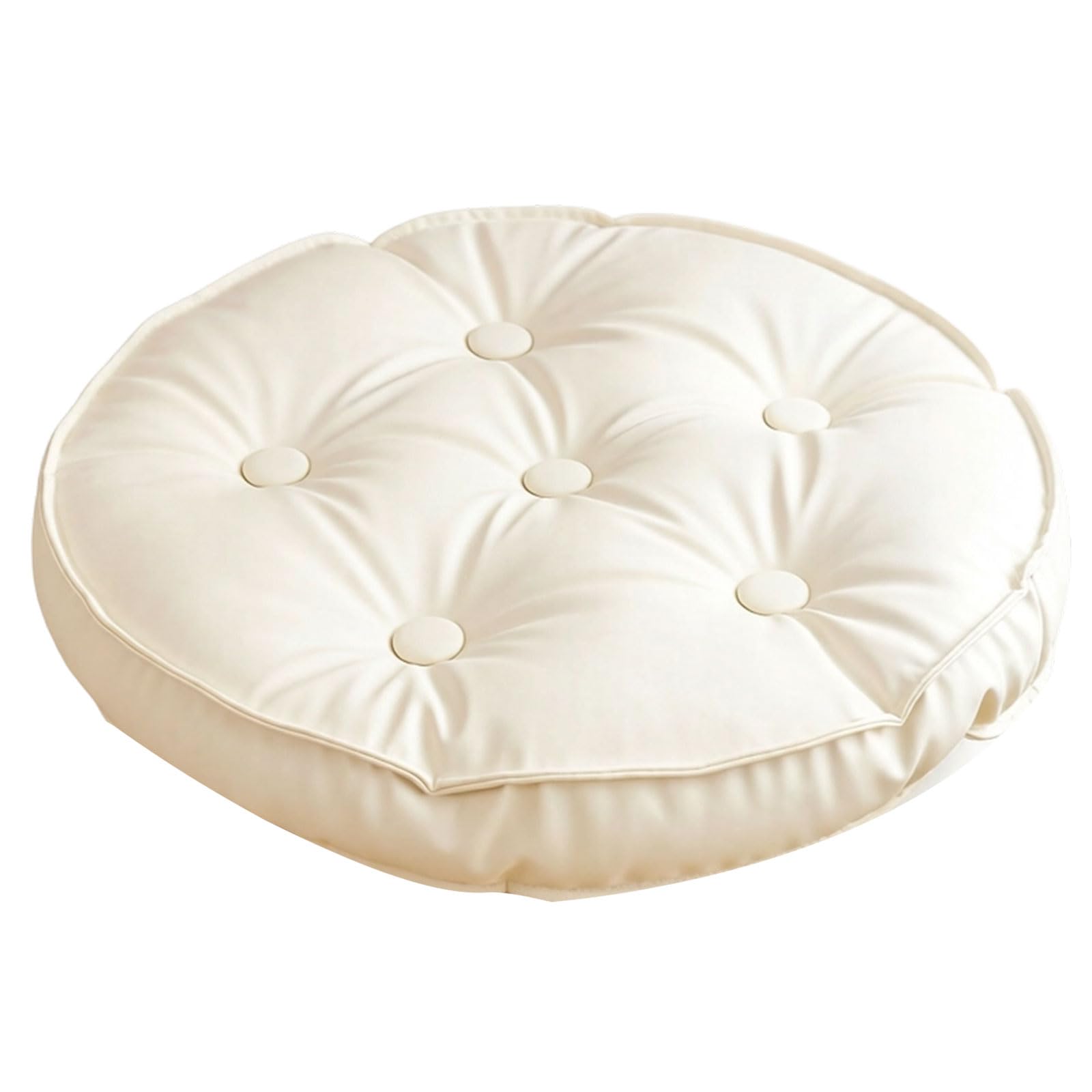 Hredyqw Round Floor Cushion PU Leather Ottoman Sitting Pillow For Bay Window Living Room Meditations Relaxation Seat