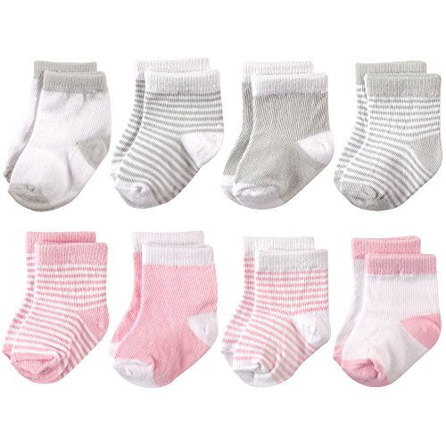 Image of Hudson Baby baby-girls Cotton Rich Newborn and Terry Socks