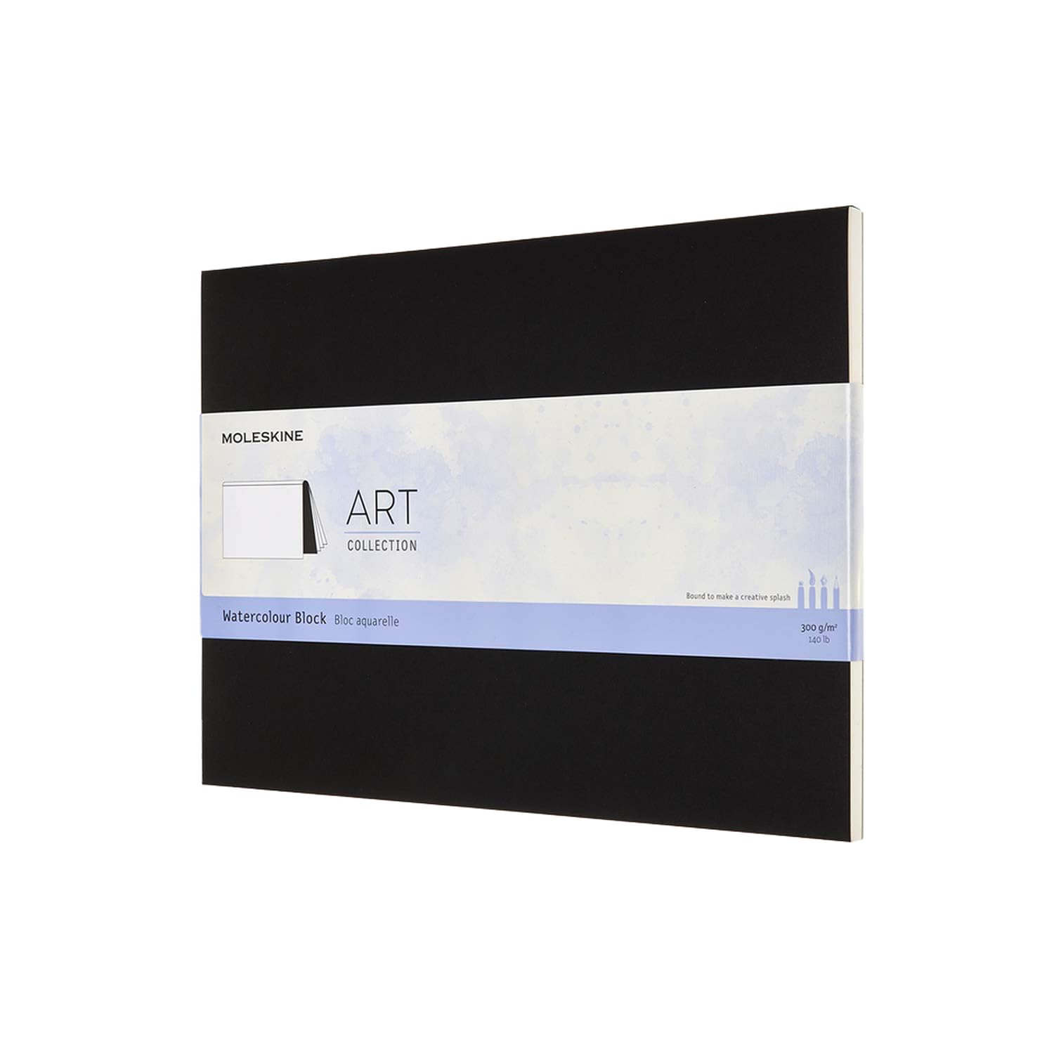 Moleskine Art Collection Suluboya Bloğu - Sulu boya için çizim defteri, kağıt sulu boya için uygun, karton kapak - Format 13 x 21 cm - Renk siyah, 20 sayfa