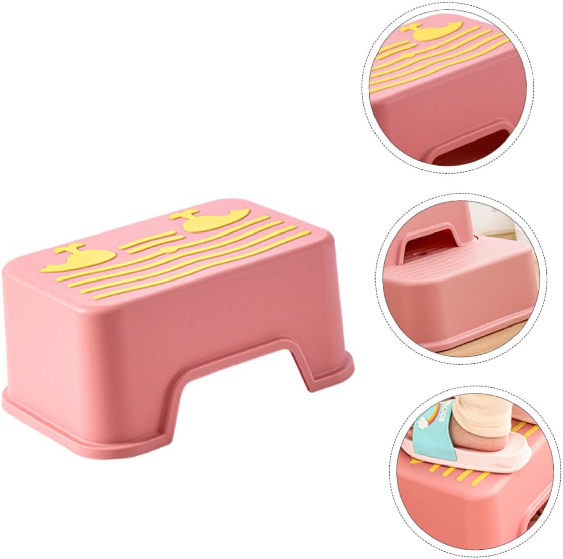 Plastic Non Slip Footstool for Toilet and Bathroom Double Wash Stool in Ladder for Potty Training and Handwashing for Home and Nursery Use
