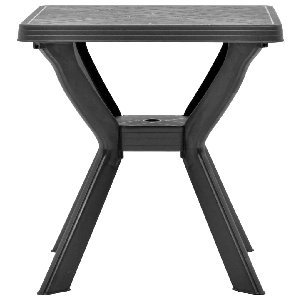 Stolik bistro antracytowy, 70 x 70 x 72 cm, tworzywo sztuczne, odporny na warunki atmosferyczne, stół ogrodowy na taras, balkon, łatwy w pielęgnacji, stół do jadalni, nie wymaga montażu